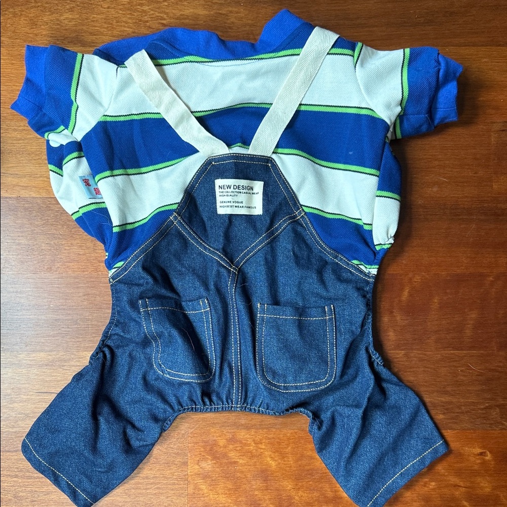 Blue Denim Puppy Overalls size xl for 13-20 lb